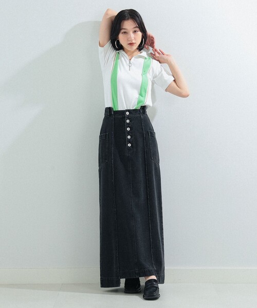 Ray BEAMS（レイビームス）の「Ray BEAMS / サイクリング ハーフジップ ハイネック Tシャツ（Tシャツ/カットソー・レディース・ホワイト/ロイヤルブルー・ONE SIZE）」の6枚目の写真