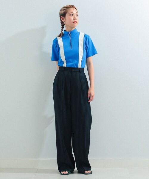 Ray BEAMS（レイビームス）の「Ray BEAMS / サイクリング ハーフジップ ハイネック Tシャツ（Tシャツ/カットソー・レディース・ホワイト/ロイヤルブルー・ONE SIZE）」の13枚目の写真