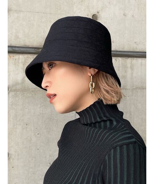 MURUA（ムルーア）の「ニットジャガードベルハット（ハット・レディース・ブラック/その他1・FREE）」の2枚目の写真