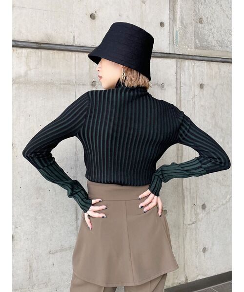 MURUA（ムルーア）の「ニットジャガードベルハット（ハット・レディース・ブラック/その他1・FREE）」の8枚目の写真