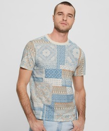 Guess | Eco Linen-Blend Tile Tee(Tシャツ/カットソー)