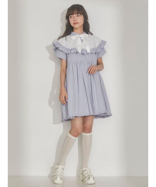 merry jenny(メリージェニー)の「半袖レース2wayミニワンピース(ワンピース・レディース・ラベンダー/オフホワイト/ライトブルー・FREE)」の19枚目の写真