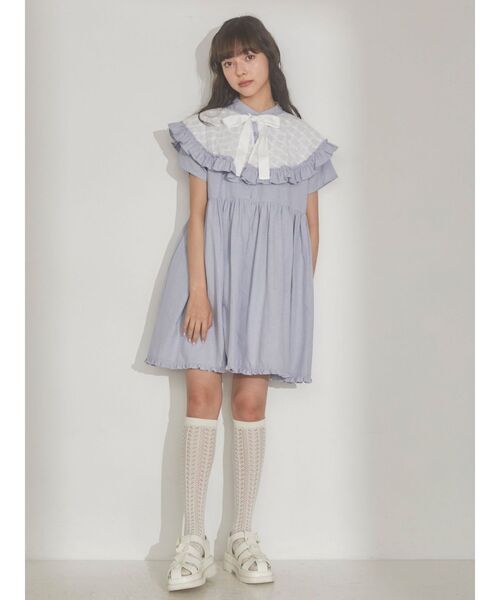 merry jenny(メリージェニー)の「半袖レース2wayミニワンピース(ワンピース・レディース・ラベンダー/オフホワイト/ライトブルー・FREE)」の20枚目の写真