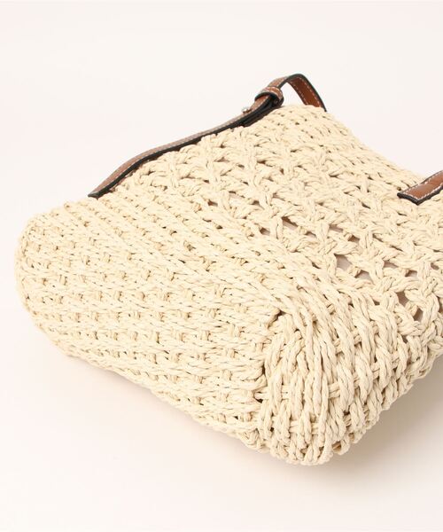 STYLEBLOCK（スタイルブロック）の「巾着型裏地付きかごバッグ（かごバッグ・レディース・ベージュ/ブラウン・FREE）」の4枚目の写真