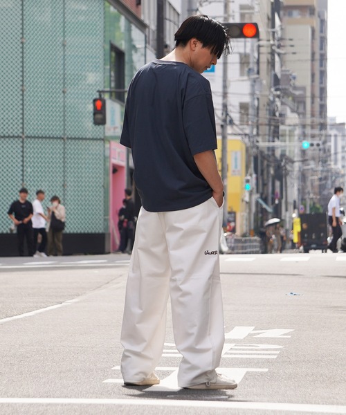 Laufer(ロイファー)の「【Laufer】コットンツイル ワイドパンツ / Cotton twill wide leg trousers / パンツ ワイドテーパード バルーンパンツ(チノパンツ・メンズ・ブルー/カーキ/ブラック/ホワイト・S/M/L/XL)」の9枚目の写真