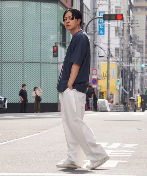 Laufer(ロイファー)の「【Laufer】コットンツイル ワイドパンツ / Cotton twill wide leg trousers / パンツ ワイドテーパード バルーンパンツ(チノパンツ・メンズ・ブルー/カーキ/ブラック/ホワイト・S/M/L/XL)」の10枚目の写真