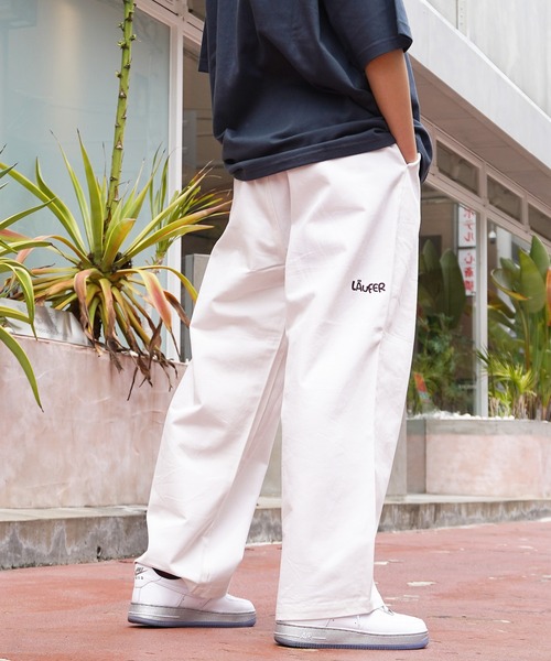 Laufer(ロイファー)の「【Laufer】コットンツイル ワイドパンツ / Cotton twill wide leg trousers / パンツ ワイドテーパード バルーンパンツ(チノパンツ・メンズ・ブルー/カーキ/ブラック/ホワイト・S/M/L/XL)」の14枚目の写真