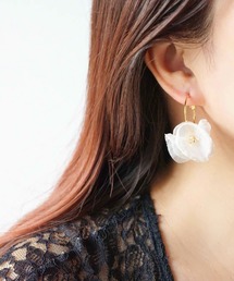 jolie minette/2way ふわふわ レース フープピアス