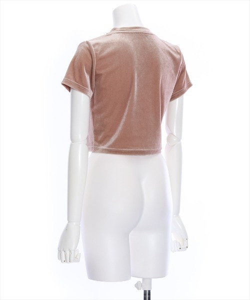 clear(クリア)の「ベロアチビTシャツ (Tシャツ/カットソー・レディース・アイボリー/チャコールグレー/ブルー/ピンク/ベージュ・F)」の9枚目の写真