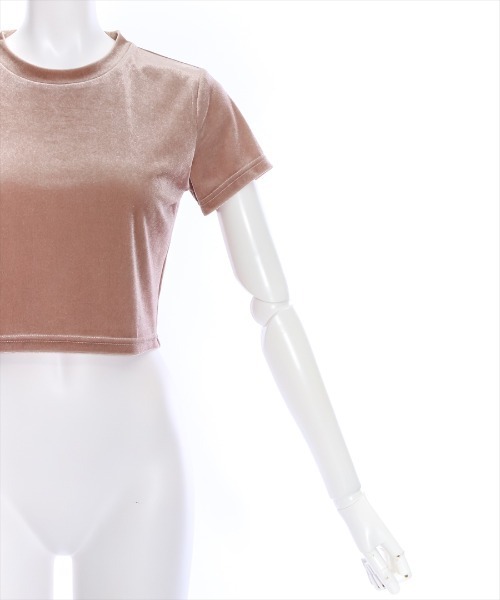 clear(クリア)の「ベロアチビTシャツ (Tシャツ/カットソー・レディース・アイボリー/チャコールグレー/ブルー/ピンク/ベージュ・F)」の10枚目の写真
