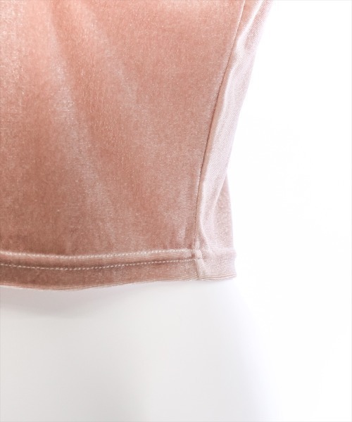 clear(クリア)の「ベロアチビTシャツ (Tシャツ/カットソー・レディース・アイボリー/チャコールグレー/ブルー/ピンク/ベージュ・F)」の7枚目の写真