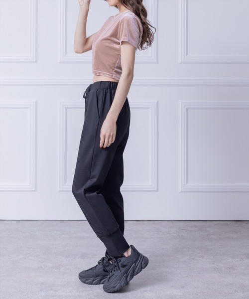 clear(クリア)の「ベロアチビTシャツ (Tシャツ/カットソー・レディース・アイボリー/チャコールグレー/ブルー/ピンク/ベージュ・F)」の22枚目の写真