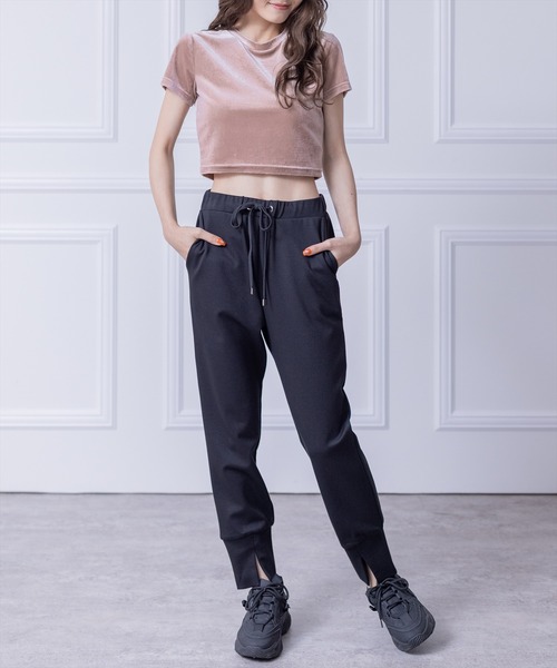 clear(クリア)の「ベロアチビTシャツ (Tシャツ/カットソー・レディース・アイボリー/チャコールグレー/ブルー/ピンク/ベージュ・F)」の21枚目の写真