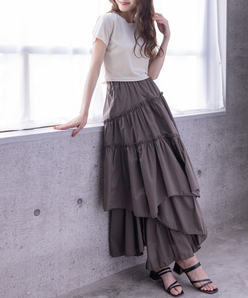 clear(クリア)の「ベロアチビTシャツ (Tシャツ/カットソー・レディース・アイボリー/チャコールグレー/ブルー/ピンク/ベージュ・F)」の15枚目の写真