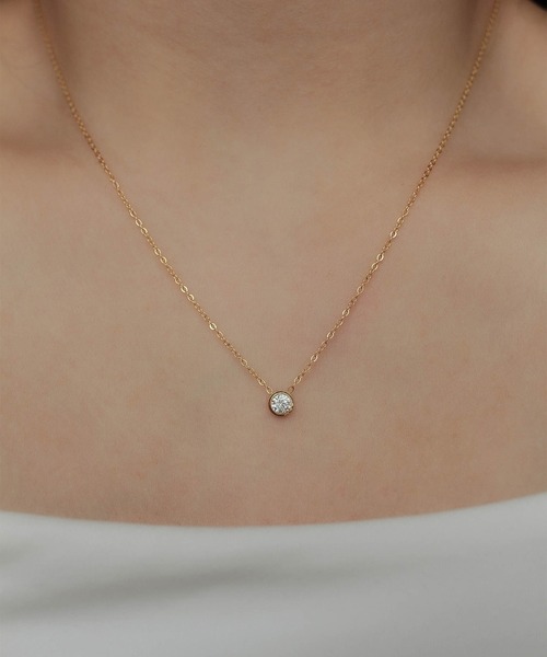 ebine(エビネ)の「Mini Carat Necklace 金属アレルギー対応 サージカルステンレス(ネックレス・レディース・ピンクゴールド/シルバー/ゴールド・FREE)」の5枚目の写真