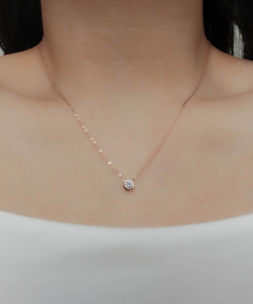 ebine(エビネ)の「Mini Carat Necklace 金属アレルギー対応 サージカルステンレス(ネックレス・レディース・ピンクゴールド/シルバー/ゴールド・FREE)」の8枚目の写真