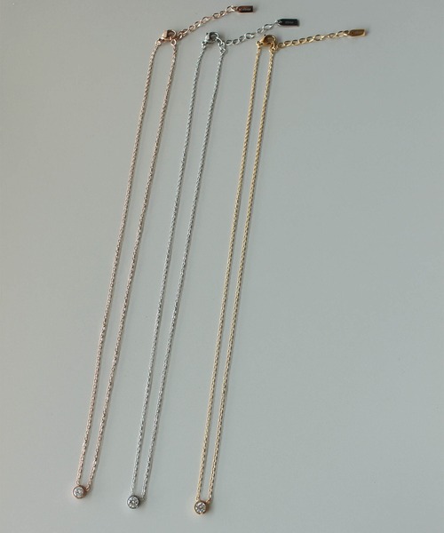 ebine(エビネ)の「Mini Carat Necklace 金属アレルギー対応 サージカルステンレス(ネックレス・レディース・ピンクゴールド/シルバー/ゴールド・FREE)」の15枚目の写真