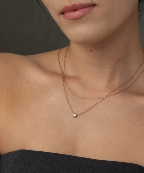 ebine(エビネ)の「Mini Carat Necklace 金属アレルギー対応 サージカルステンレス(ネックレス・レディース・ピンクゴールド/シルバー/ゴールド・FREE)」の20枚目の写真