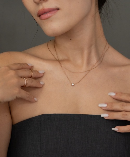 ebine(エビネ)の「Mini Carat Necklace 金属アレルギー対応 サージカルステンレス(ネックレス・レディース・ピンクゴールド/シルバー/ゴールド・FREE)」の21枚目の写真
