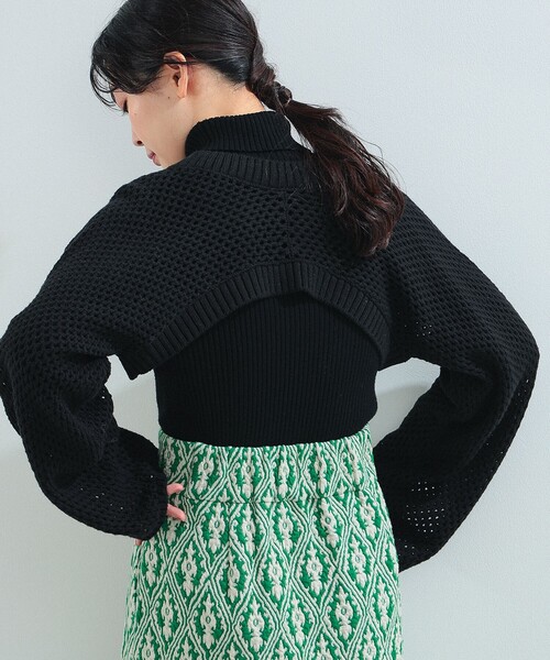 Ray BEAMS（レイビームス）の「Ray BEAMS / 2way アーム ボレロ（カーディガン/ボレロ・レディース・オフホワイト/ブラック/ミント・ONE SIZE）」の7枚目の写真