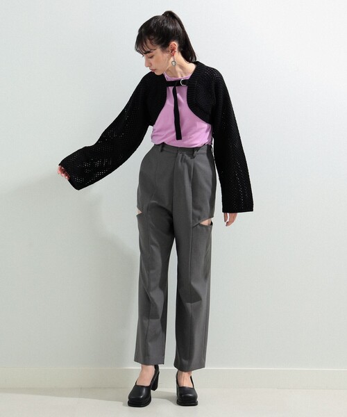 Ray BEAMS（レイビームス）の「Ray BEAMS / 2way アーム ボレロ（カーディガン/ボレロ・レディース・オフホワイト/ブラック/ミント・ONE SIZE）」の13枚目の写真