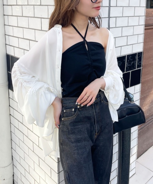 Ambre Ciel(アンブルシエル)の「マルチウェイカップツキキャミ/WEB/EC限定商品(キャミソール・レディース・ブラック/アイボリー・FREE)」の2枚目の写真