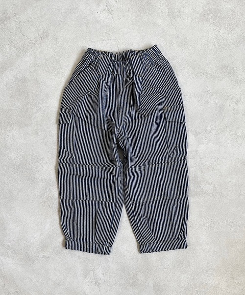 Life Support Products（ライフサポートプロダクツ）の「【COTTON from U.S.A】デニムカーゴパンツ/ダブルニー（90～160cm）（デニムパンツ・キッズ・ネイビー/キナリ/ストライプ・90/95/100/110/120/130/140/150/160）」の11枚目の写真