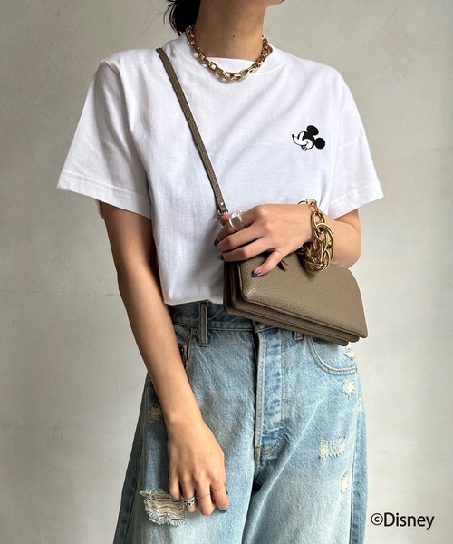 DouDou（ドゥドゥ）の「【Mickey Mouse/ミッキーマウス】刺繍Tシャツ（Tシャツ/カットソー・レディース・ホワイト/ネイビー・FREE）」の19枚目の写真
