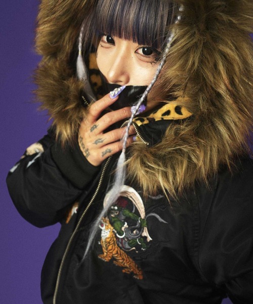 GALFY（ガルフィー）YABAI犬毛フライトジャケット/N2B（モッズ