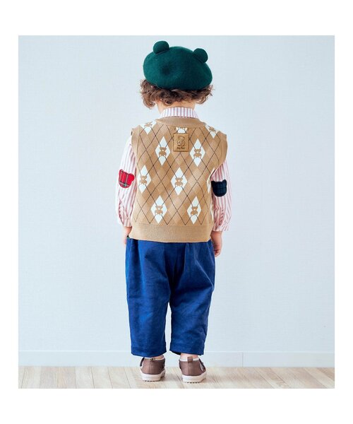 apres les cours（アプレレクール）の「tiny bear 2柄ニットベスト（ニット/セーター・キッズ・オフホワイト/ベージュ・90/100/120）」の20枚目の写真