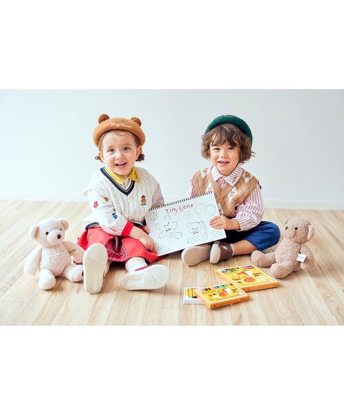 apres les cours（アプレレクール）の「tiny bear 2柄ニットベスト（ニット/セーター・キッズ・オフホワイト/ベージュ・90/100/120）」の17枚目の写真