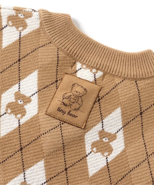 アプレレクール　tiny bear タイニーベア　くまニットベスト　モカベージュ