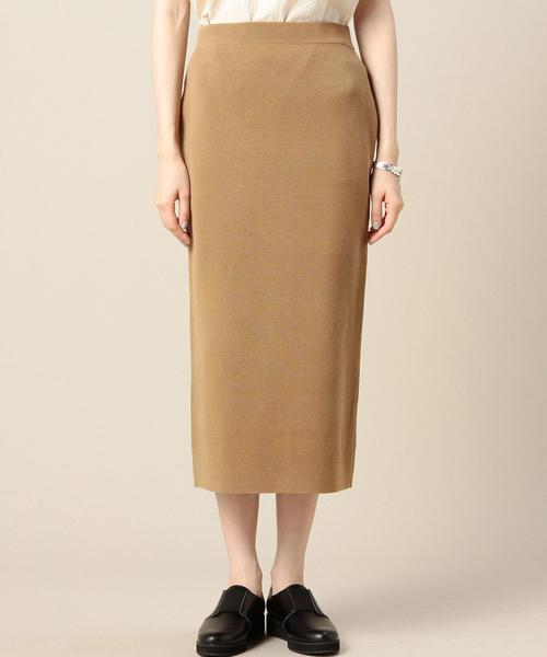 BEAUTY&YOUTH UNITED ARROWS(ビューティーアンドユースユナイテッドアローズ)の「BY コットンミラノリブミモレ丈スカート ◆(スカート・レディース・ライトグレー/ブラウン/オリーブ/ブラック/ダークグリーン・フリー)」の14枚目の写真