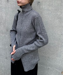 feepur | 【ハンドウォッシャブル】ダブルジップリブニットカーディガン(ニット/セーター)