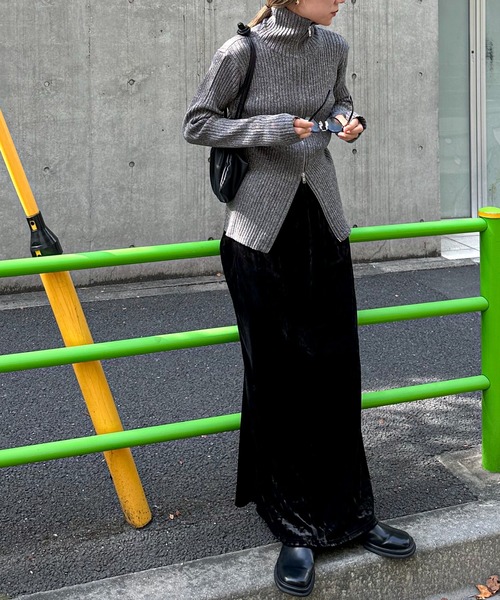 feepur（フェピュール）の「【ハンドウォッシャブル】ダブルジップリブニットカーディガン（ニット/セーター・レディース・オフホワイト/グレー/ブルー/ブラック・MEDIUM）」の13枚目の写真