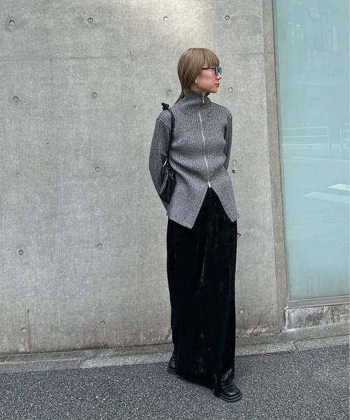 feepur（フェピュール）の「【ハンドウォッシャブル】ダブルジップリブニットカーディガン（ニット/セーター・レディース・オフホワイト/グレー/ブルー/ブラック・MEDIUM）」の10枚目の写真