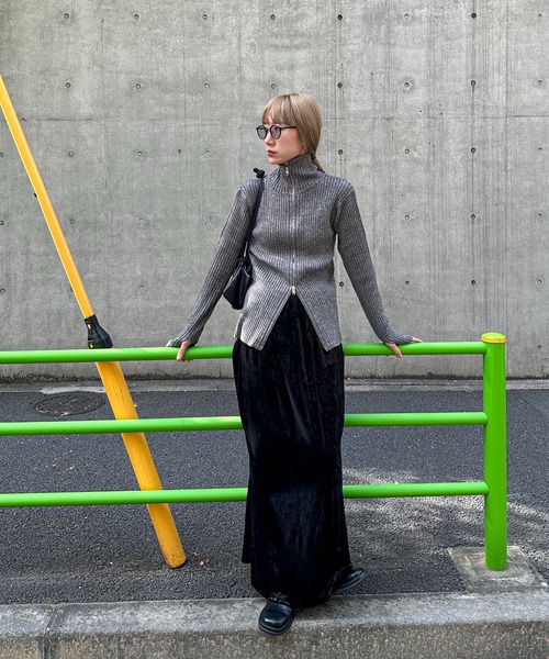 feepur（フェピュール）の「【ハンドウォッシャブル】ダブルジップリブニットカーディガン（ニット/セーター・レディース・オフホワイト/グレー/ブルー/ブラック・MEDIUM）」の14枚目の写真