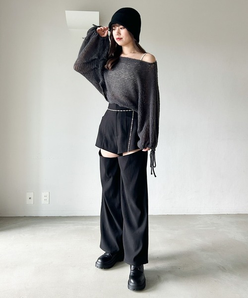 Heather（ヘザー）の「フロントスリットパンツ 973815（スラックス