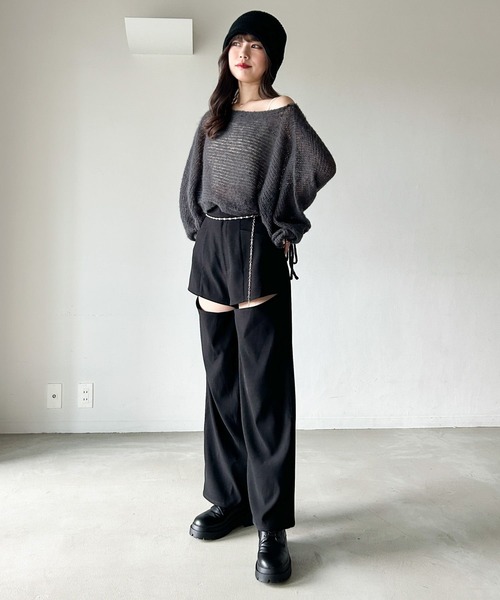 Heather（ヘザー）の「フロントスリットパンツ 973815（スラックス