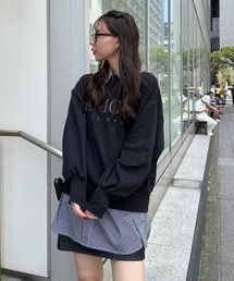 シャツコンビスウェットワンピース