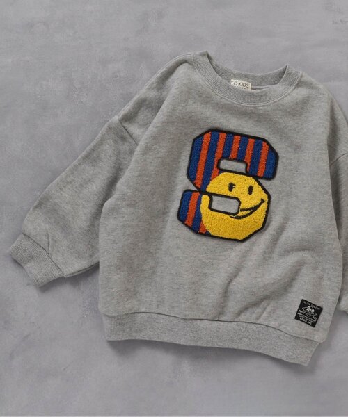 F.O.KIDS(エフオーキッズ)の「サガラ刺繍トレーナー(スウェット・キッズ・ベージュ/グレー/アイボリー・80/90/95/100/110/120/130/140/150)」の1枚目の写真