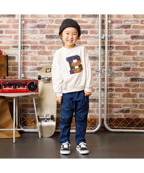 F.O.KIDS(エフオーキッズ)の「サガラ刺繍トレーナー(スウェット・キッズ・ベージュ/グレー/アイボリー・80/90/95/100/110/120/130/140/150)」の4枚目の写真