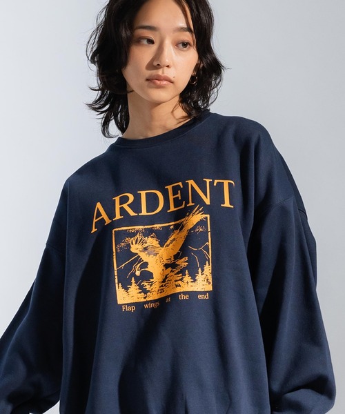 Ressaca(レサーカ)の「裏起毛スウェットプルオーバー イーグルグラフィックプリント オーバーサイズ(スウェット・レディース・グレー/ブラック/グリーン/ネイビー/オートミール・L/XL/M)」の5枚目の写真