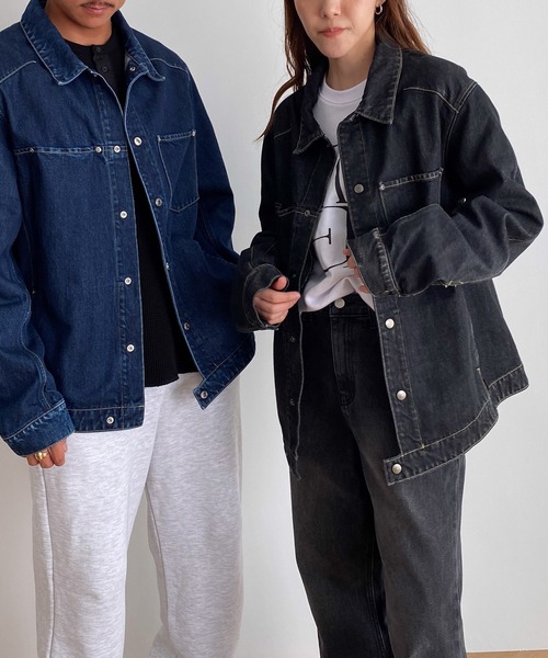 CANAL JEAN（キャナルジーン）の「YA-YA×choice_cnl　エンジニアデニムジャケット（デニムジャケット・レディース・ブラック/インディゴブルー・1/2）」の6枚目の写真