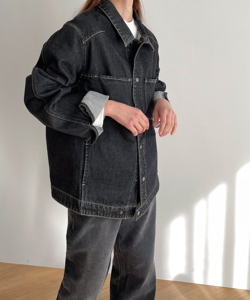 CANAL JEAN（キャナルジーン）の「YA-YA×choice_cnl　エンジニアデニムジャケット（デニムジャケット・レディース・ブラック/インディゴブルー・1/2）」の8枚目の写真