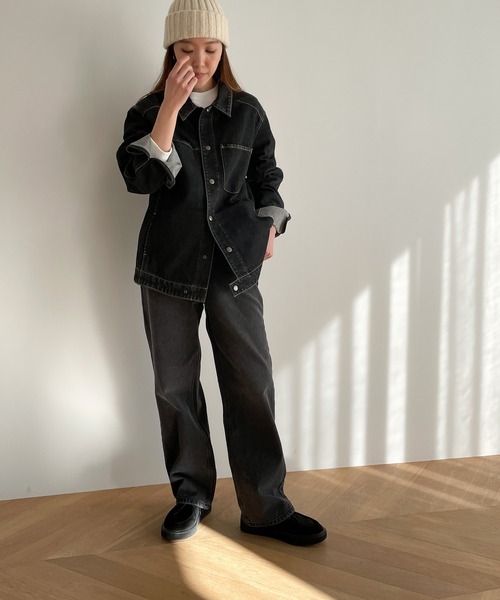 CANAL JEAN（キャナルジーン）の「YA-YA×choice_cnl　エンジニアデニムジャケット（デニムジャケット・レディース・ブラック/インディゴブルー・1/2）」の10枚目の写真