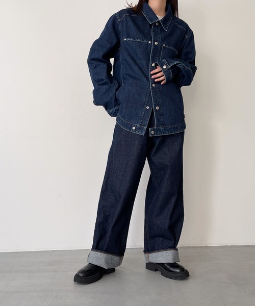 CANAL JEAN（キャナルジーン）の「YA-YA×choice_cnl　エンジニアデニムジャケット（デニムジャケット・レディース・ブラック/インディゴブルー・1/2）」の14枚目の写真