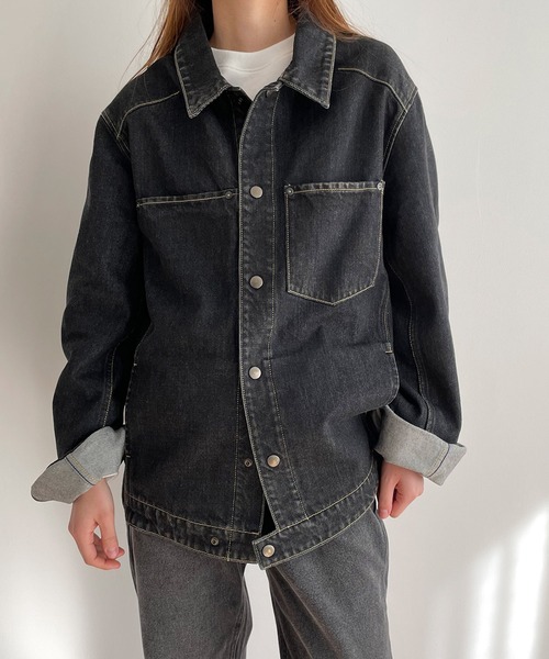 CANAL JEAN（キャナルジーン）の「YA-YA×choice_cnl　エンジニアデニムジャケット（デニムジャケット・レディース・ブラック/インディゴブルー・1/2）」の7枚目の写真