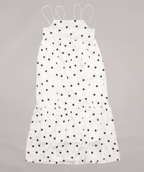 STYLEBLOCK(スタイルブロック)の「ジョーゼットドット柄キャミワンピース(ワンピース・レディース・ホワイト/ブラック・M)」の1枚目の写真