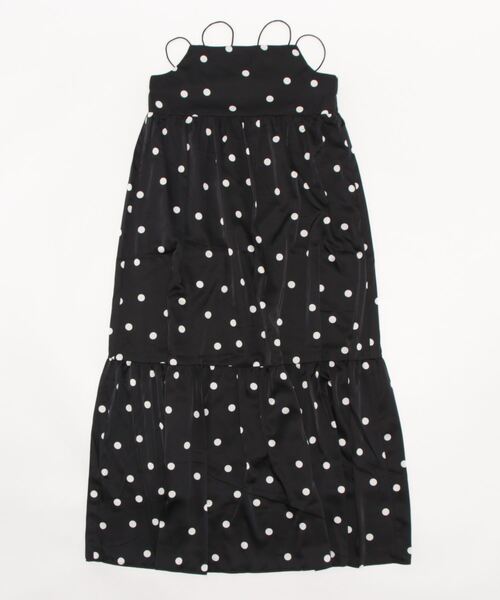 STYLEBLOCK(スタイルブロック)の「ジョーゼットドット柄キャミワンピース(ワンピース・レディース・ホワイト/ブラック・M)」の4枚目の写真